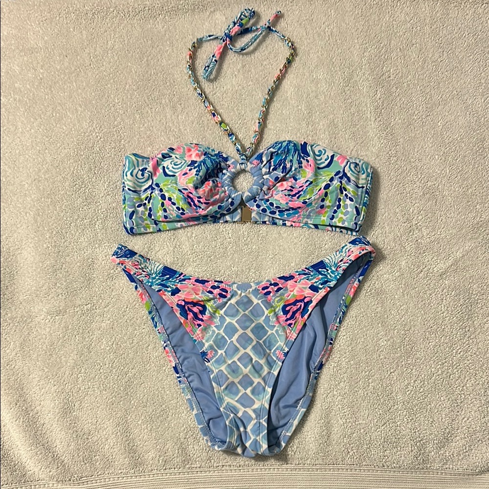 Lilly Pulitzer Vibrant Blue and Pink Bikini set